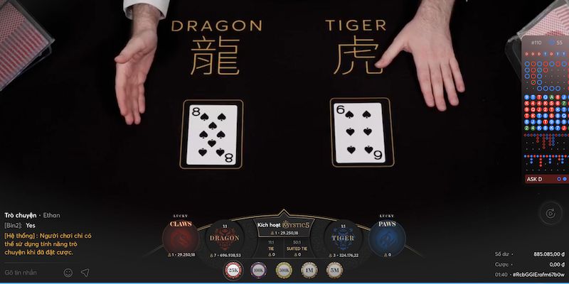 Cách chơi Rồng Hổ đánh sát nút