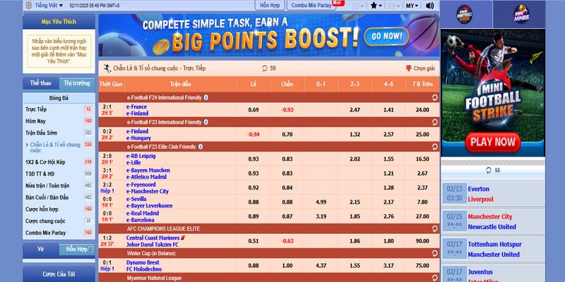 Tham khảo kèo chẵn lẻ tại hệ thống uy tín